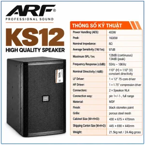Loa full bass 30 hiệu ARF model KS12