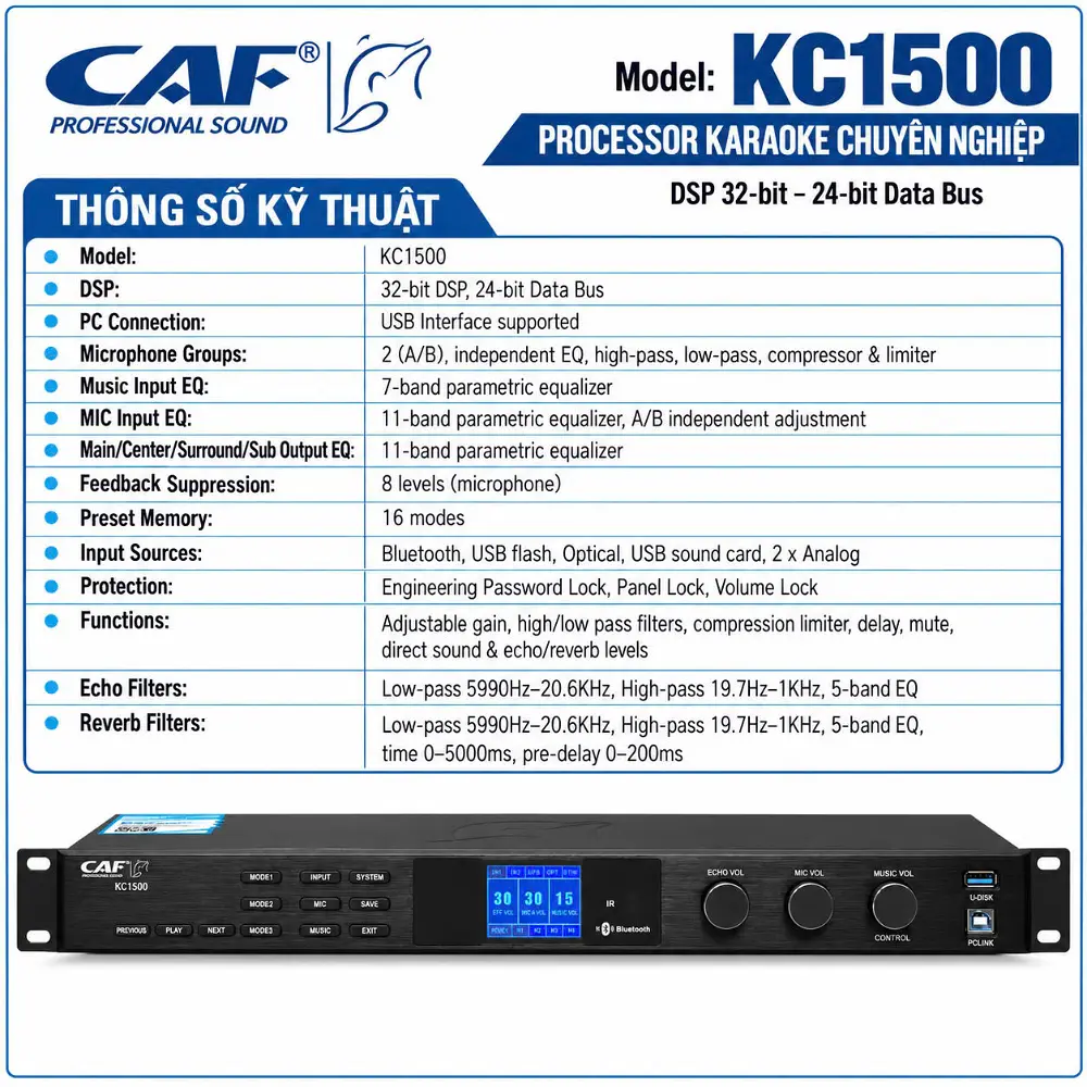 Bộ xử lý tín hiệu chuyên nghiệp CAF KC-1500