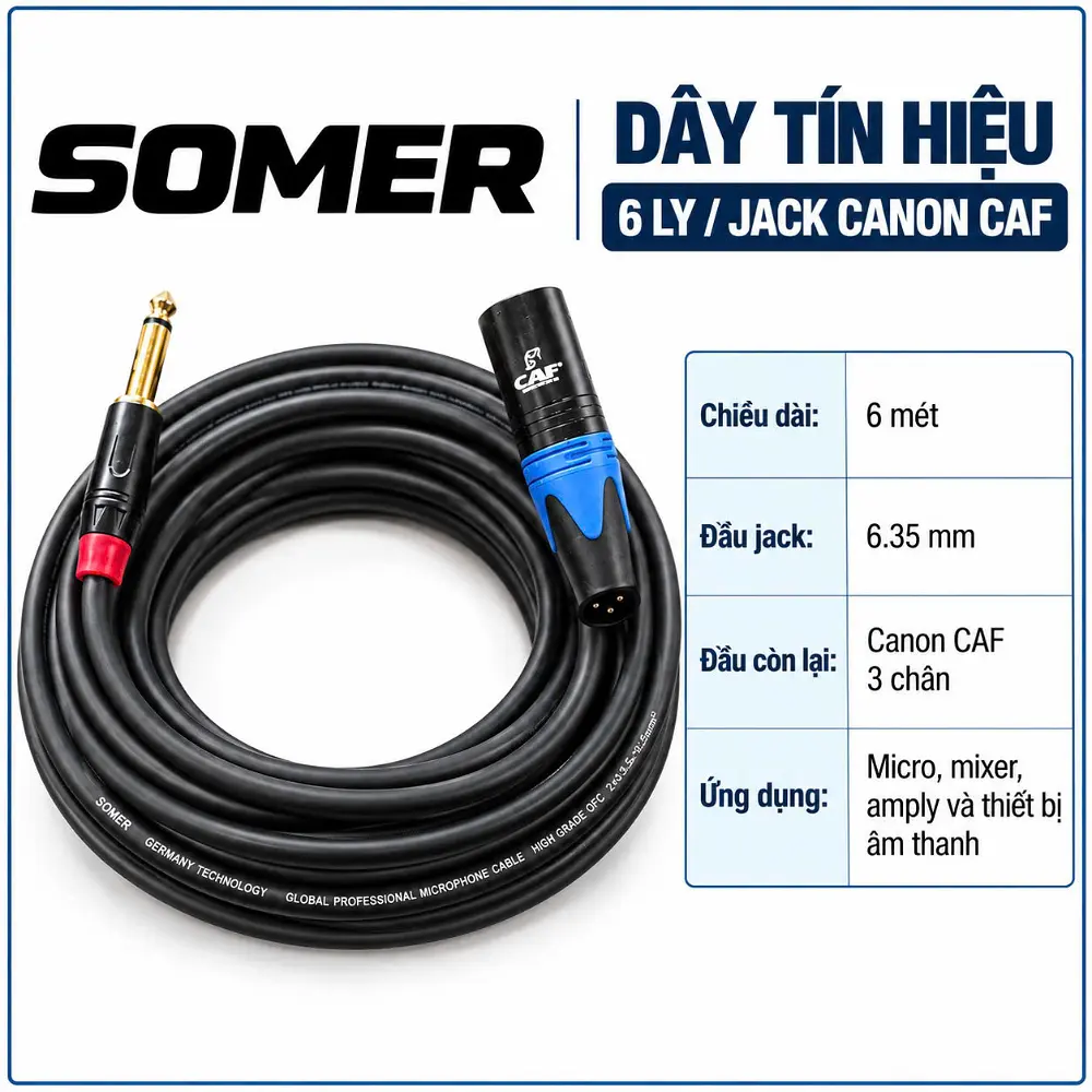 Dây tín hiệu 6Ly+Jack somer