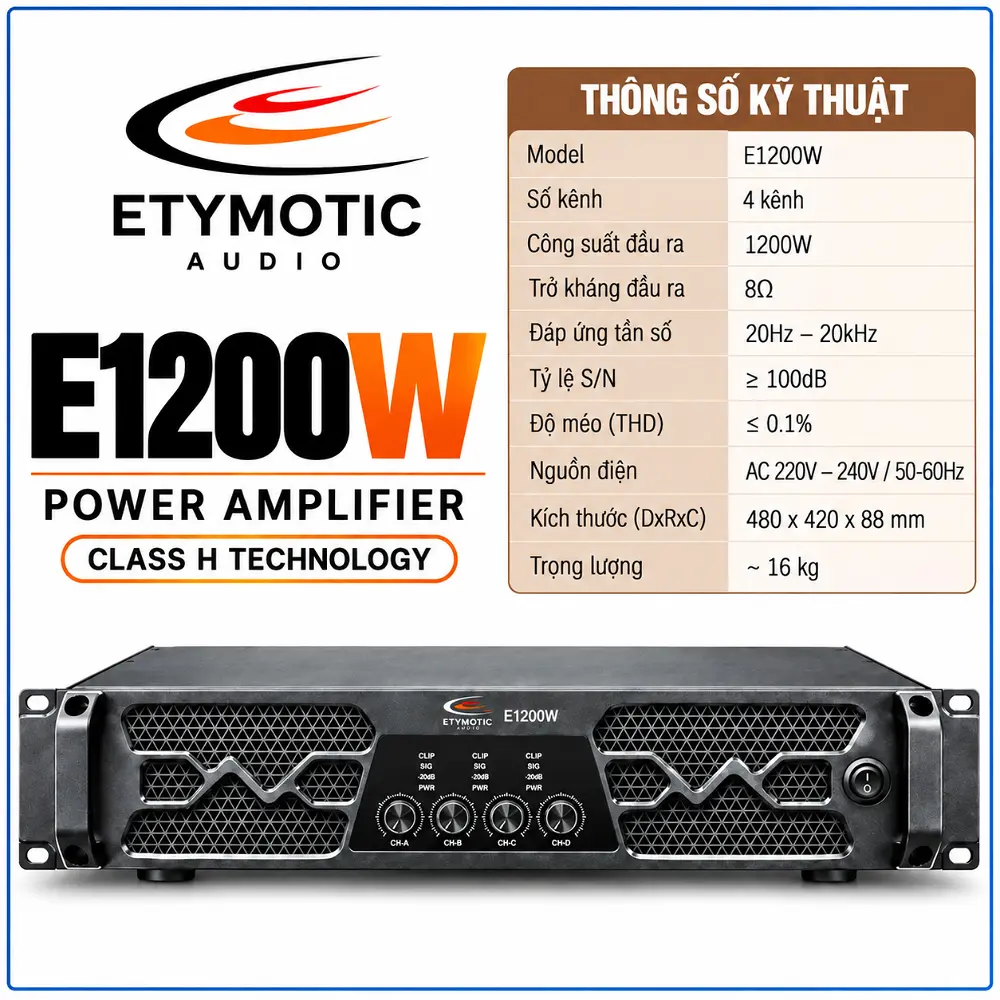 Đẩy CS 4 kênh hiệu Etymotic Model E1200W