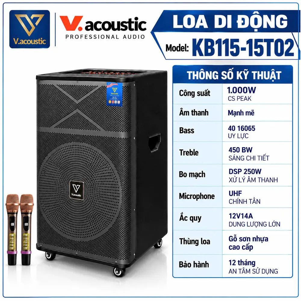 Loa di động hiệu V.acoustic model KB115-15T02