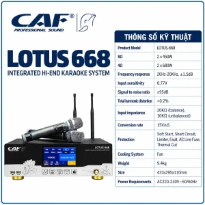 Ampli liền vang số tích hợp Microphone Model Lotus-668