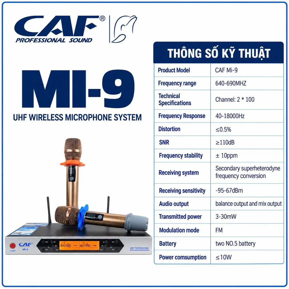 Microphone hiệu CAF model Mi9 KTV