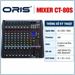 Bàn trộn âm thanh hiệu Oris Model CT-80S