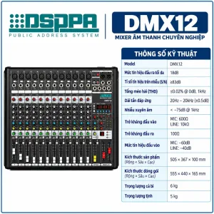 Bàn trộn âm thanh hiệu DSPPA Model DMX12
