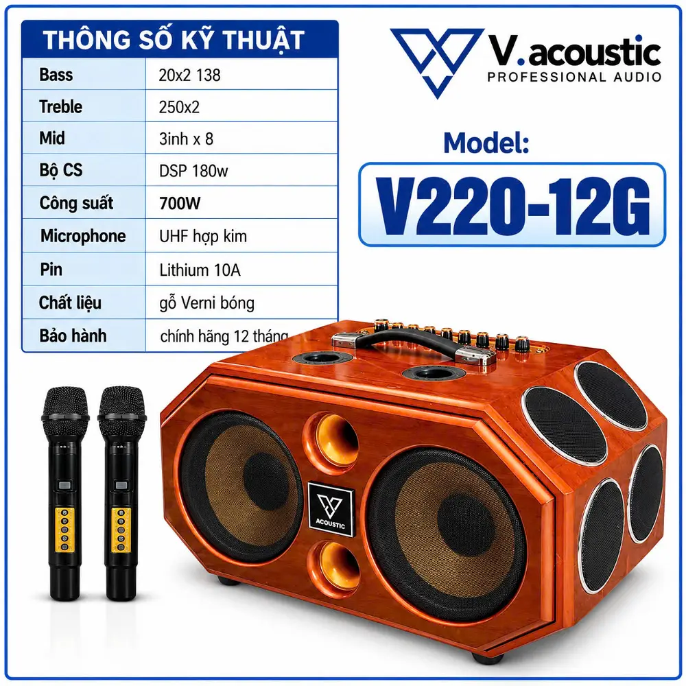 Loa xách tay hiệu V.acoustic Model V220-12G