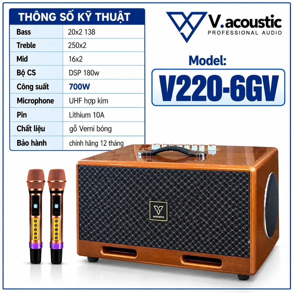 Loa di động xách tay model V220-6GV