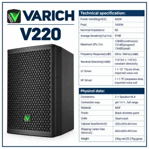 Loa full hiệu Varich Model V220