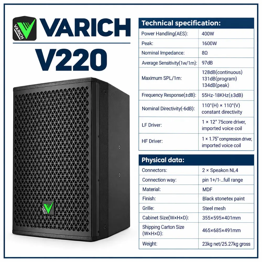 Loa full hiệu Varich Model V220