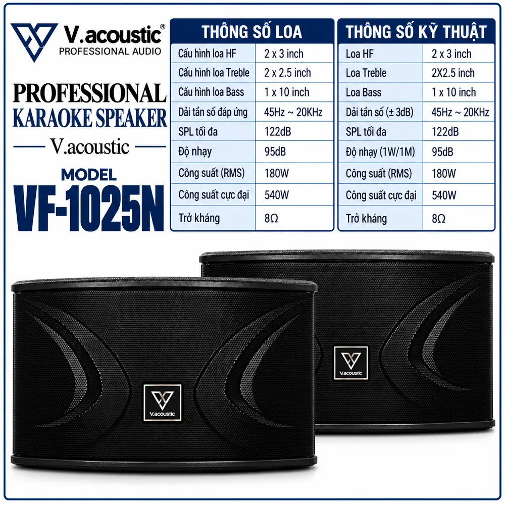 Loa ngang bass 25 hiệu V.acoustic Model VF-1025N