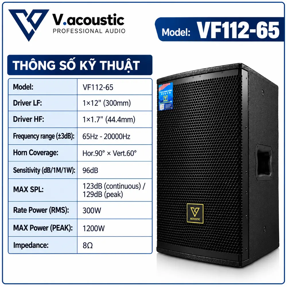 Loa fullrange bass 30 hiệu V.acoustic Model VF112-65