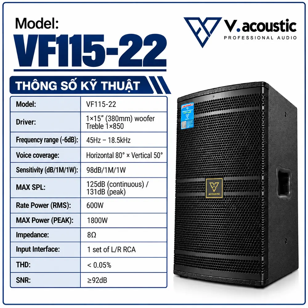 Loa full bass 40 hiệu V.acoustic Model VF115-22