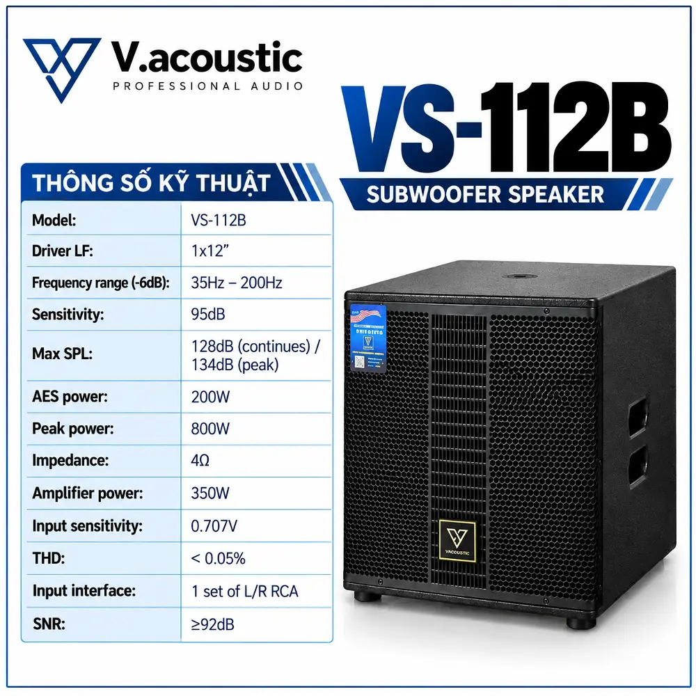 Loa siêu trầm hiệu V.acoustic Model VS-112B