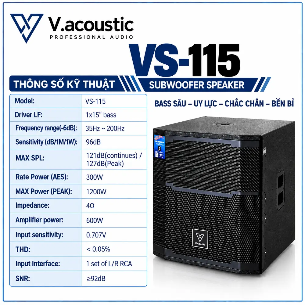 Loa sub điện bass 40 Model: VS-115