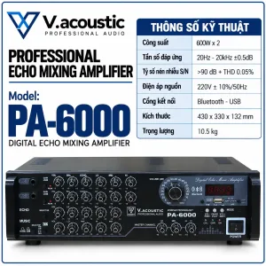 Ampli hiệu V.acoustic Model PA-6000