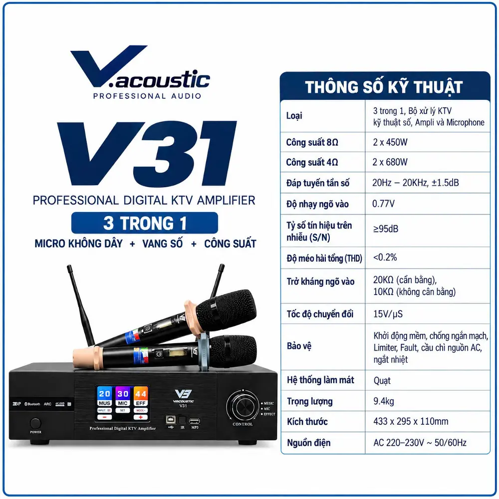 Ampli liền CS 3in1 hiệu V Model V3