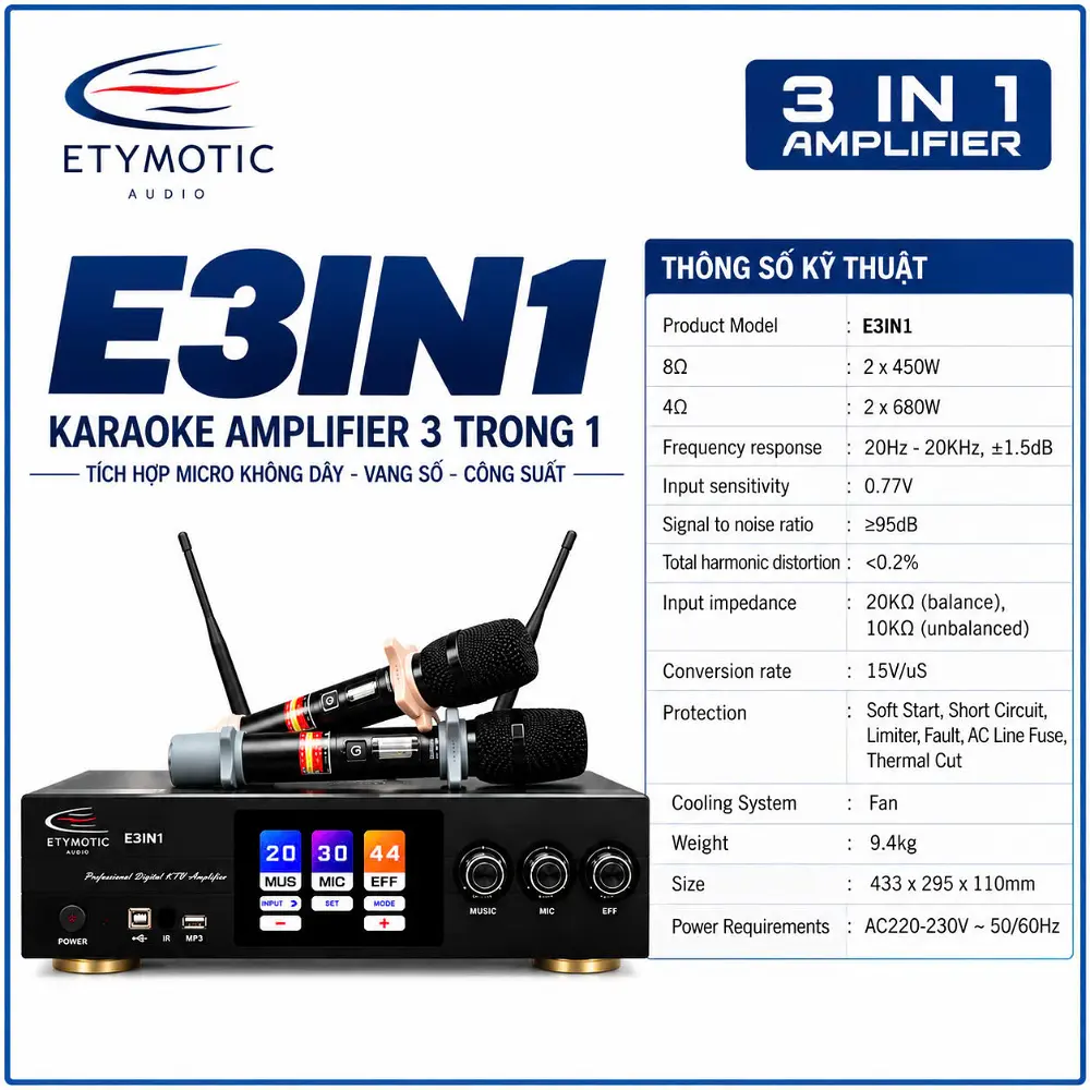 Ampli liền CS 3in1 hiệu Etymotic Model E3IN1