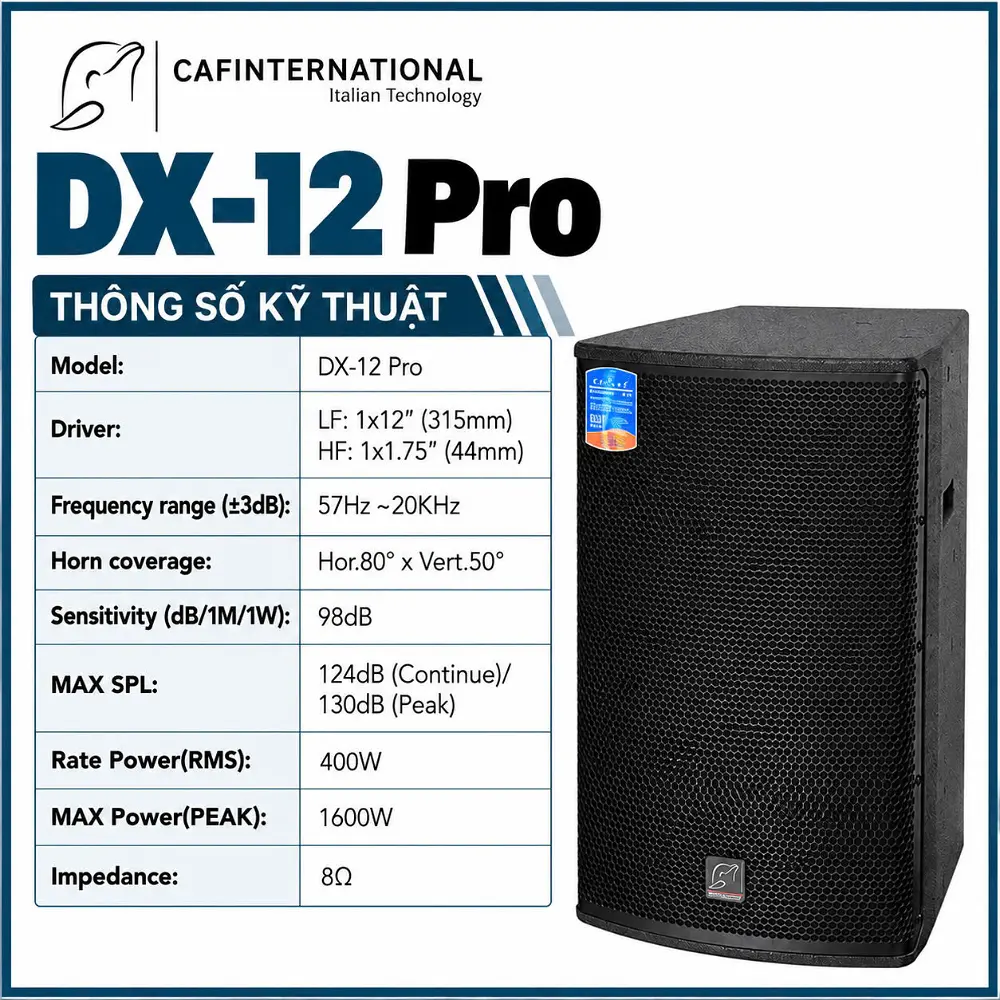 Loa full bass 30 hiệu CAF model DX-12Pro