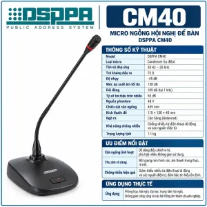 Microphone để bàn(cổ ngỗng) hiệu DSPPA Model CM40