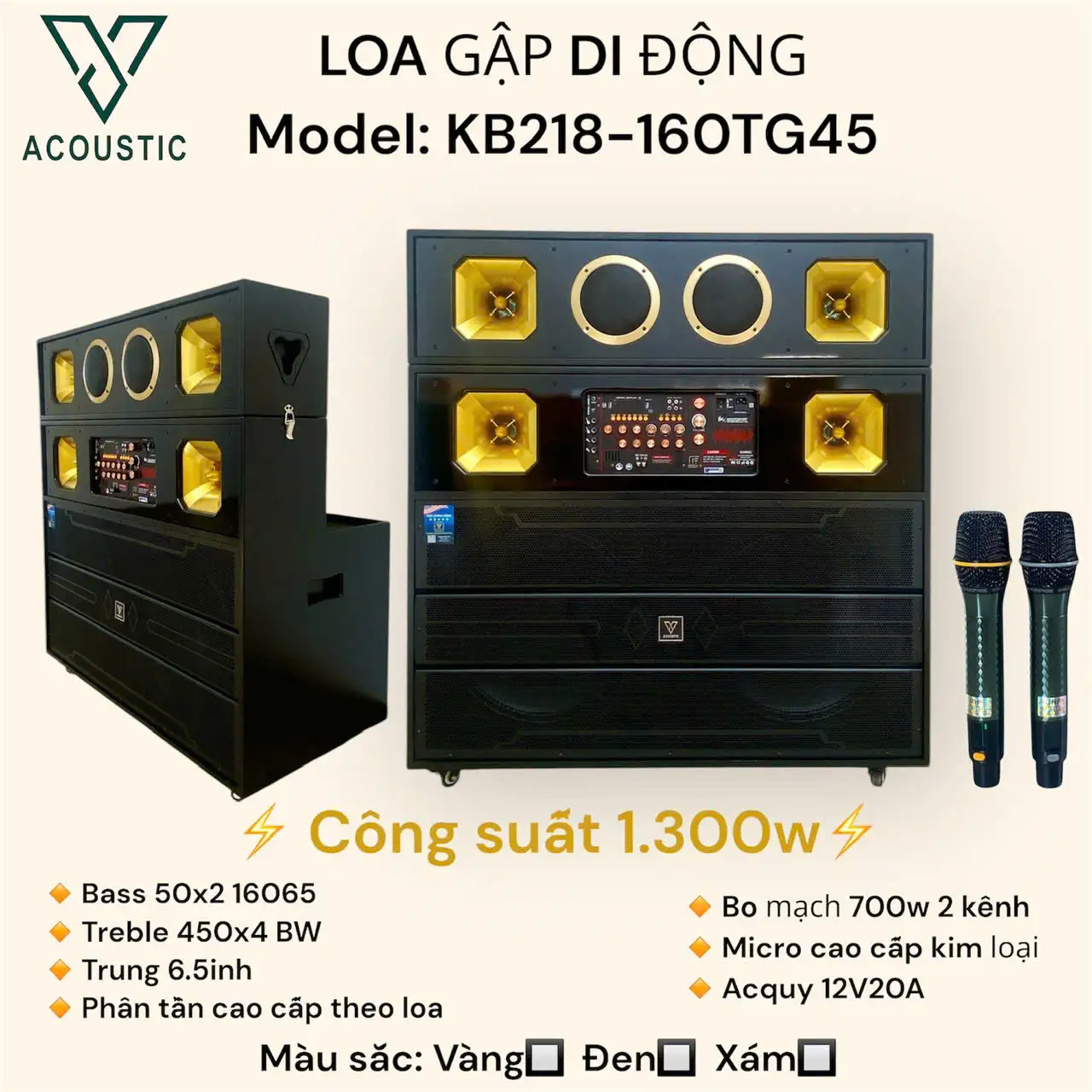 Loa gập di động model KB218 - 160TG45